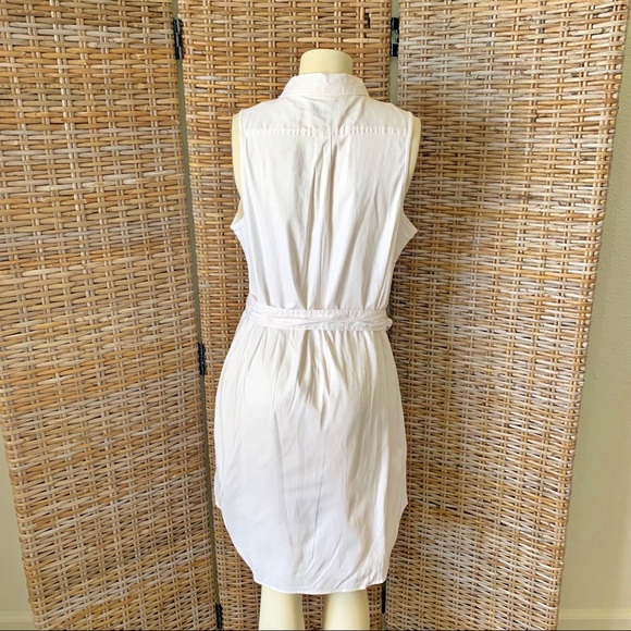 Banana Republic Button Down White Oxford Shirt Dress Size 10 - Picture 6 of 10